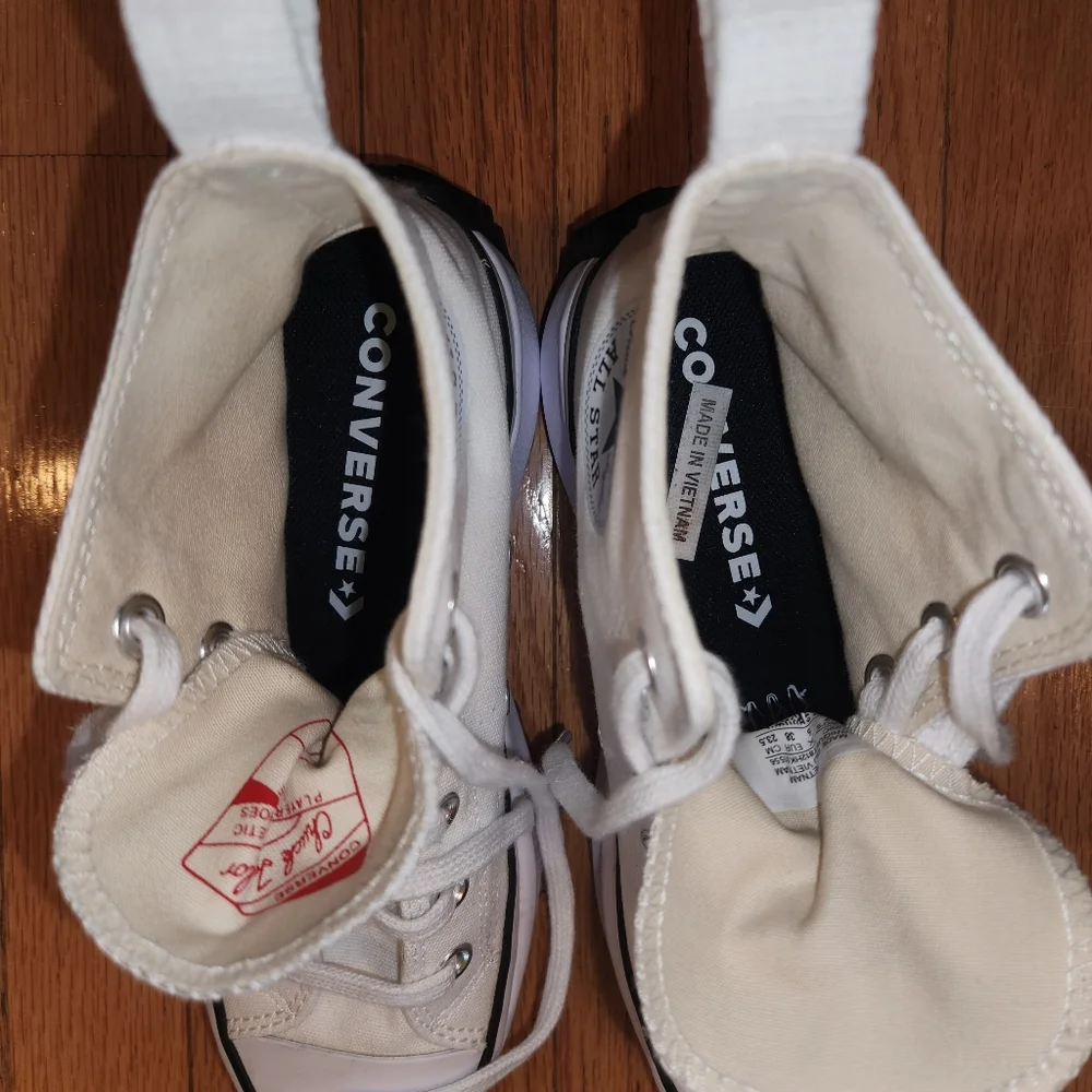 Converse White Run Star Hike Hi Platform Shoes 166799C - Picture 5 of 8